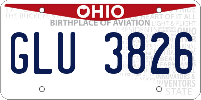 OH license plate GLU3826