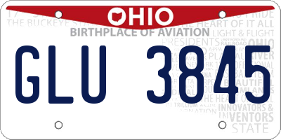 OH license plate GLU3845