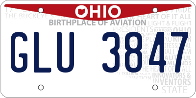 OH license plate GLU3847