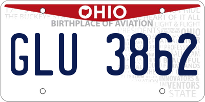 OH license plate GLU3862