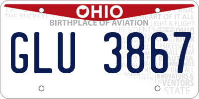 OH license plate GLU3867