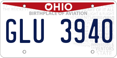 OH license plate GLU3940