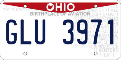 OH license plate GLU3971