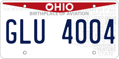 OH license plate GLU4004