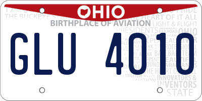 OH license plate GLU4010