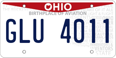 OH license plate GLU4011