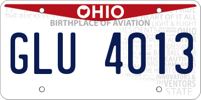OH license plate GLU4013