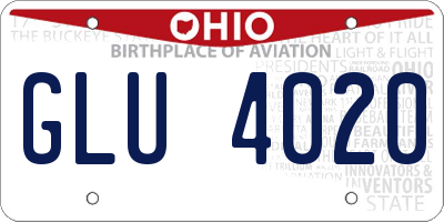 OH license plate GLU4020