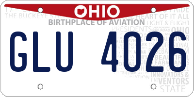 OH license plate GLU4026