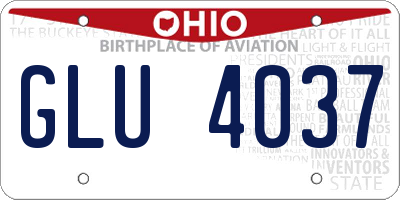 OH license plate GLU4037