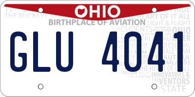 OH license plate GLU4041