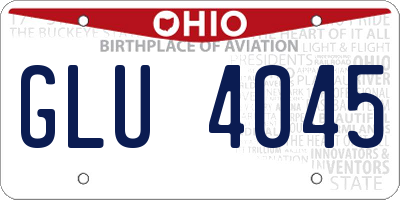 OH license plate GLU4045