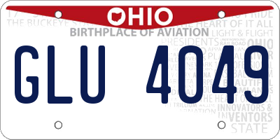OH license plate GLU4049