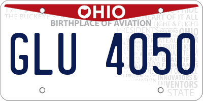 OH license plate GLU4050