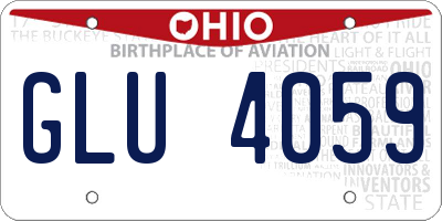 OH license plate GLU4059