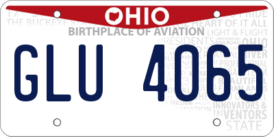 OH license plate GLU4065