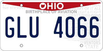 OH license plate GLU4066
