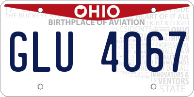 OH license plate GLU4067