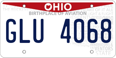OH license plate GLU4068