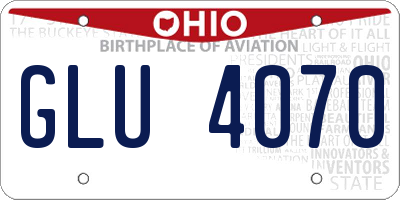 OH license plate GLU4070