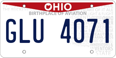 OH license plate GLU4071
