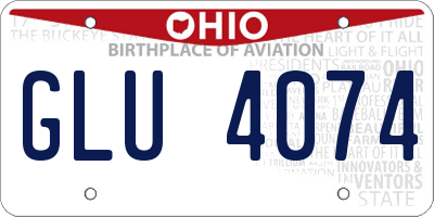 OH license plate GLU4074