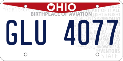 OH license plate GLU4077
