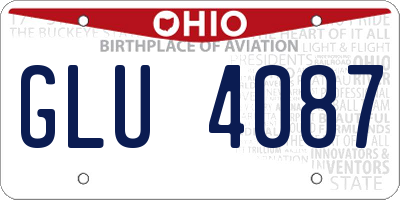 OH license plate GLU4087