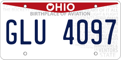 OH license plate GLU4097