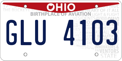 OH license plate GLU4103