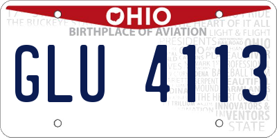 OH license plate GLU4113