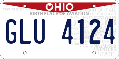 OH license plate GLU4124
