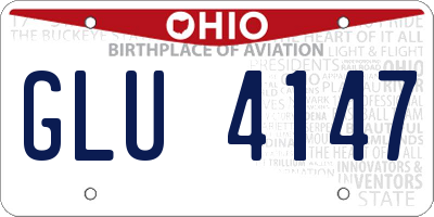 OH license plate GLU4147