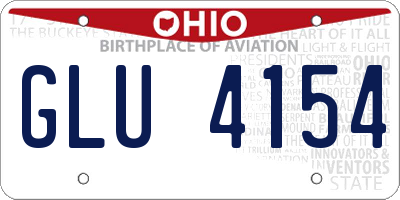 OH license plate GLU4154