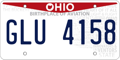 OH license plate GLU4158