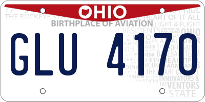 OH license plate GLU4170