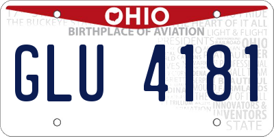 OH license plate GLU4181