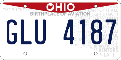 OH license plate GLU4187