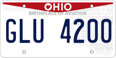 OH license plate GLU4200