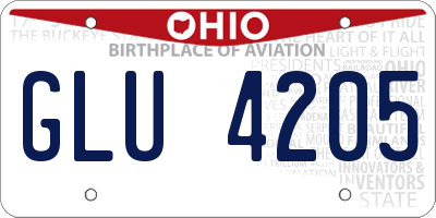 OH license plate GLU4205