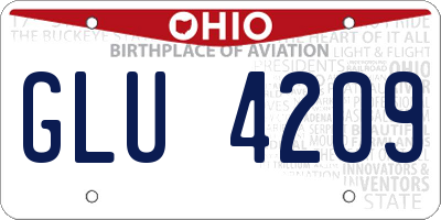 OH license plate GLU4209