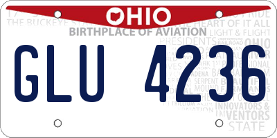 OH license plate GLU4236