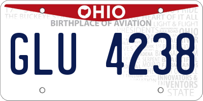 OH license plate GLU4238