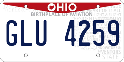 OH license plate GLU4259