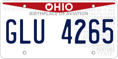 OH license plate GLU4265