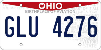 OH license plate GLU4276
