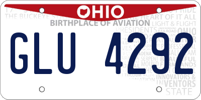 OH license plate GLU4292