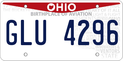 OH license plate GLU4296