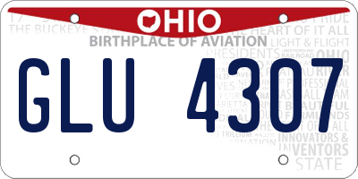 OH license plate GLU4307