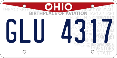 OH license plate GLU4317